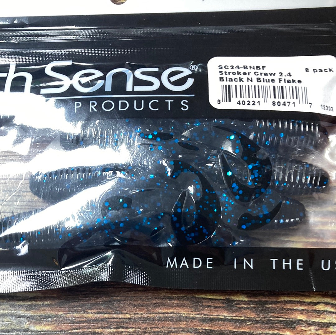 6th Sense Stroker Craw 2.4 Black N Blue Flake