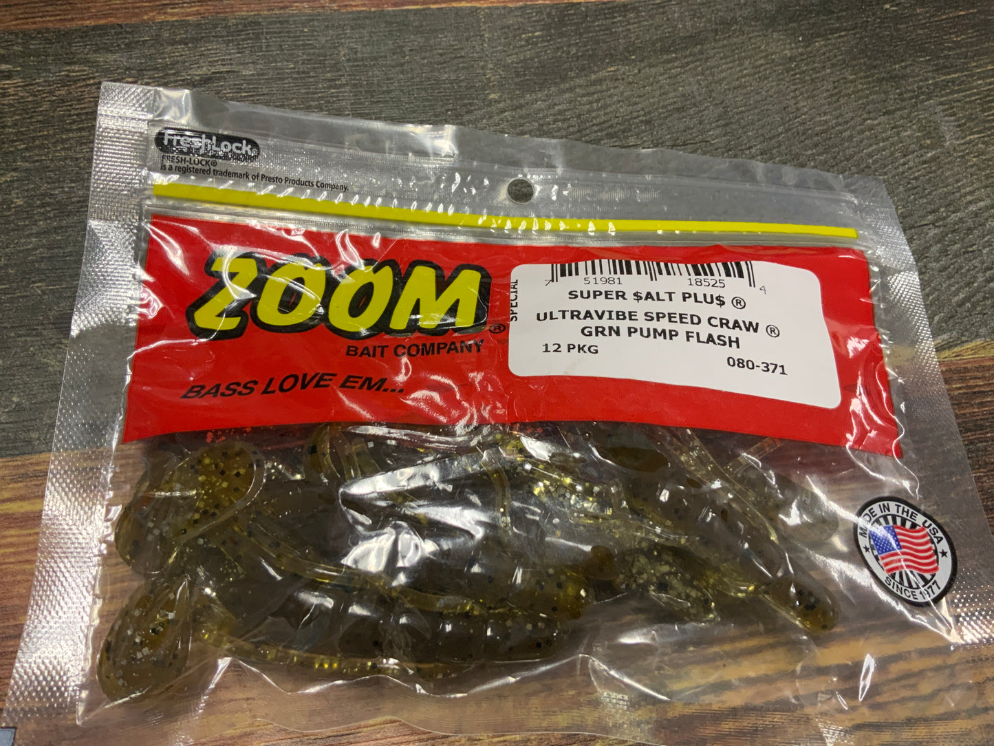 Zoom U-V Speed Craw - Green Pumpkin Flash