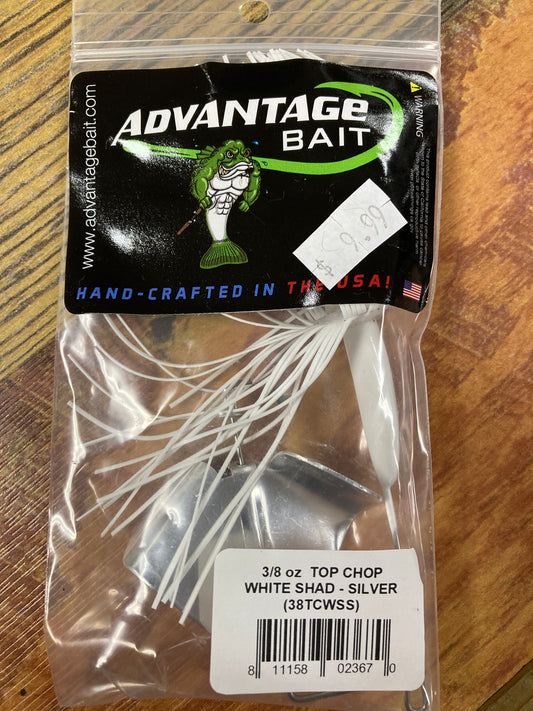 Advantage Bait Top Chop 3/8 oz. White Shad Silver
