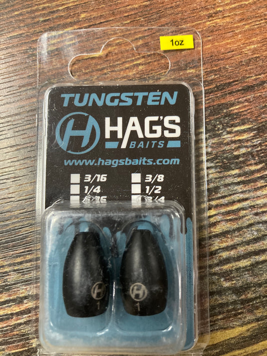Hags Baits Tungsten - Matte Black 1 oz. TFW