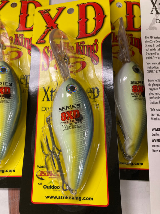 Strike King Pro Model 8XD Chartreuse Sexy Shad