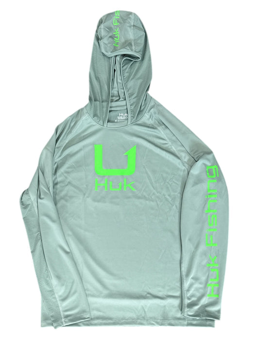 HUK Icon LS Hoodie XL Fog Green