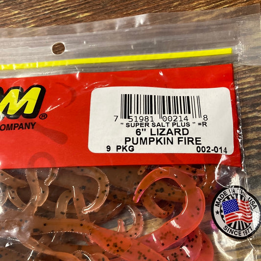 Zoom 6” Lizard - Pumpkin Fire