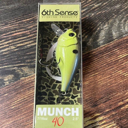 6th Sense Munch 40 - 7/16 oz. 2.5" Chartreuse Pro Blue