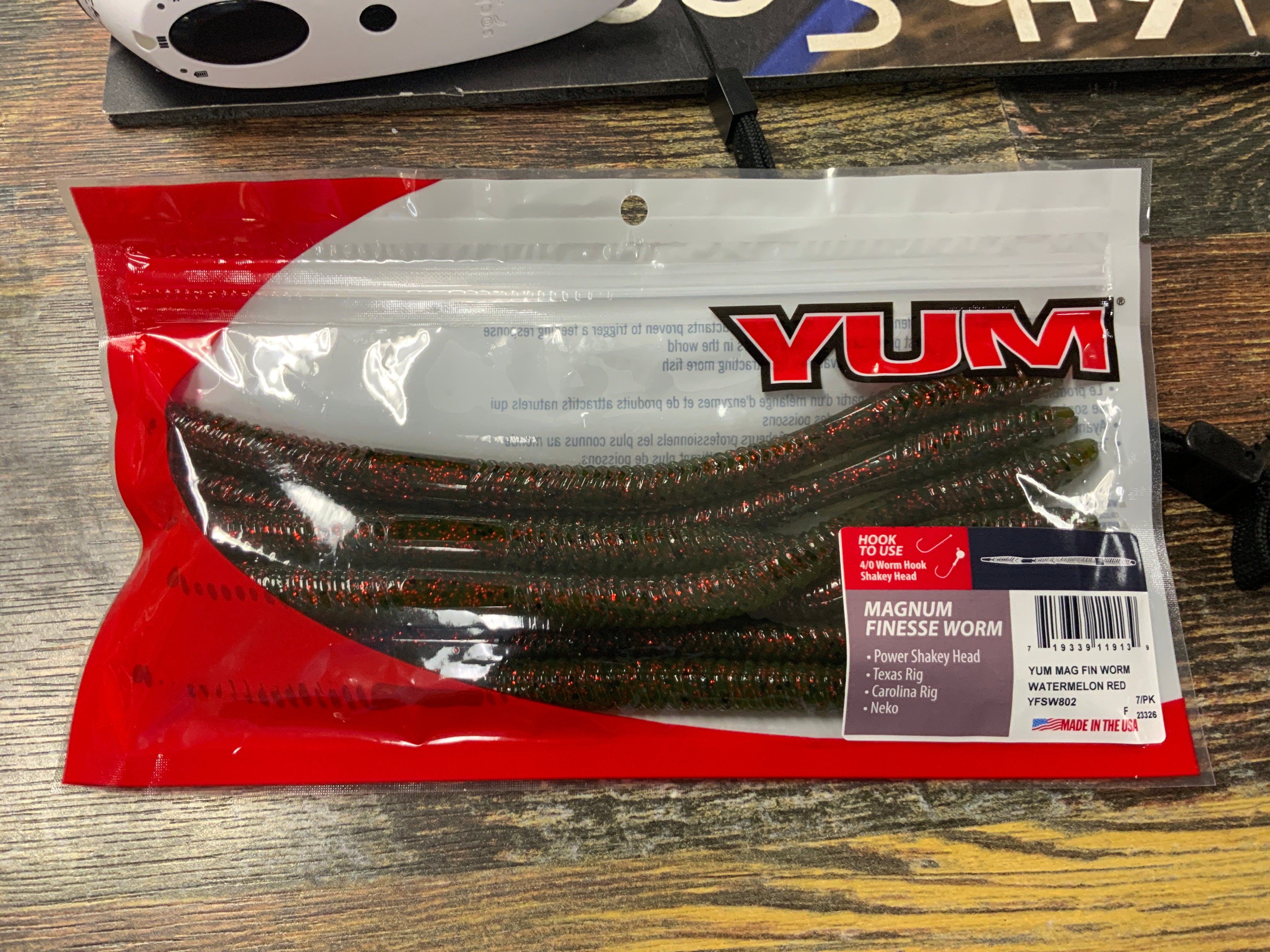 Yum 8 Mag Finesse Worm - Watermelon Red – Lake Fork Resort