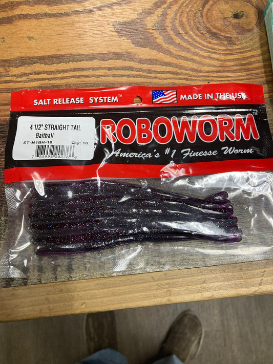Roboworm Straight Tail 4.5” Baitball