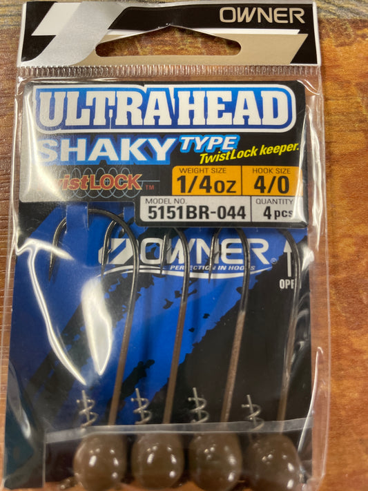 Owner Ultrahead Shakey 1/4 oz. 4/0 Brown