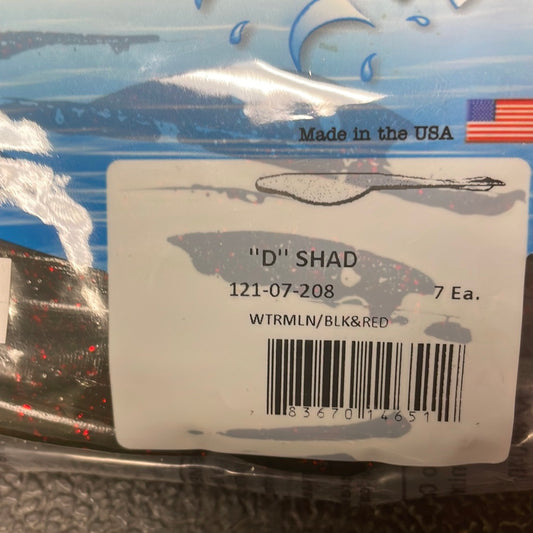 Yamamoto D Shad Watermelon Black & Red