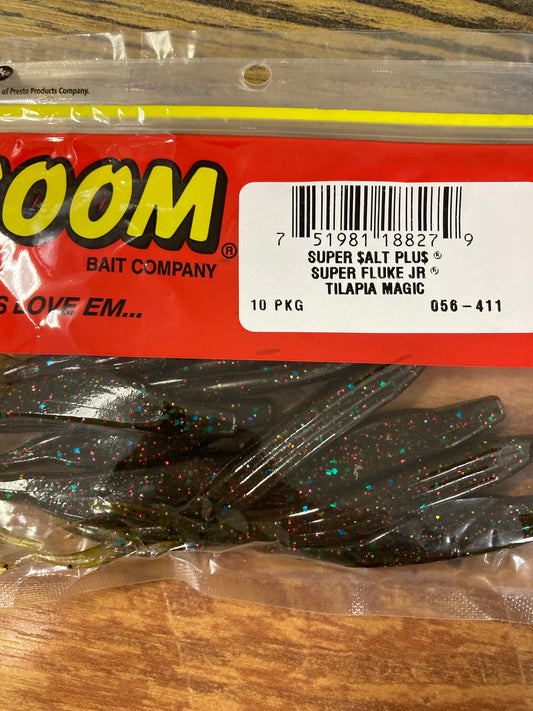 Zoom Super Fluke Jr 4" Tilapia Magic
