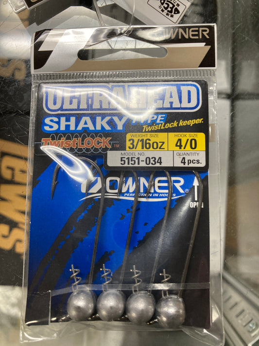 Owner Shaky Head 3/16 oz. 4/0 Raw