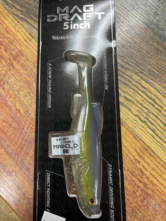 Megabass Mag Draft 3/4 oz. 5” Pro Blue Clear Chartreuse