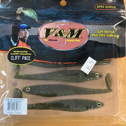V&M Hightail Shad - Green Pumpkin.