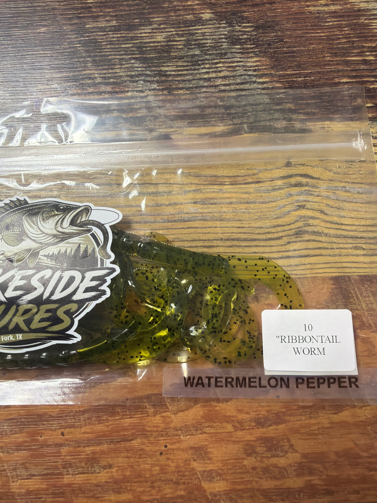 Lakeside Lures 10” Ribbon Tail Watermelon Pepper
