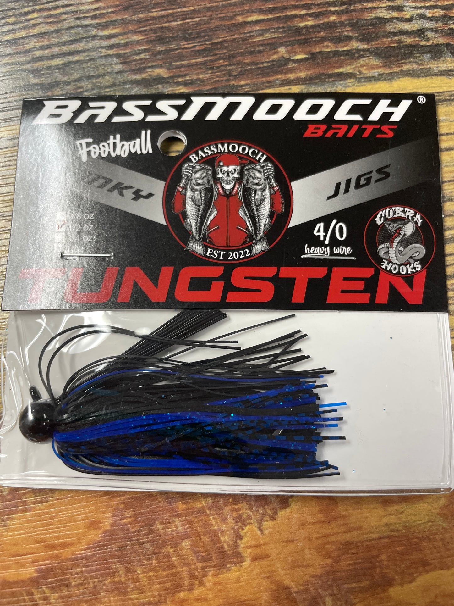 Bassmooch Football Jig 1/2 oz Black N Blue