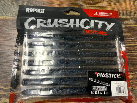 Rapala Crush City Pigstick 5" Black Blue Flake