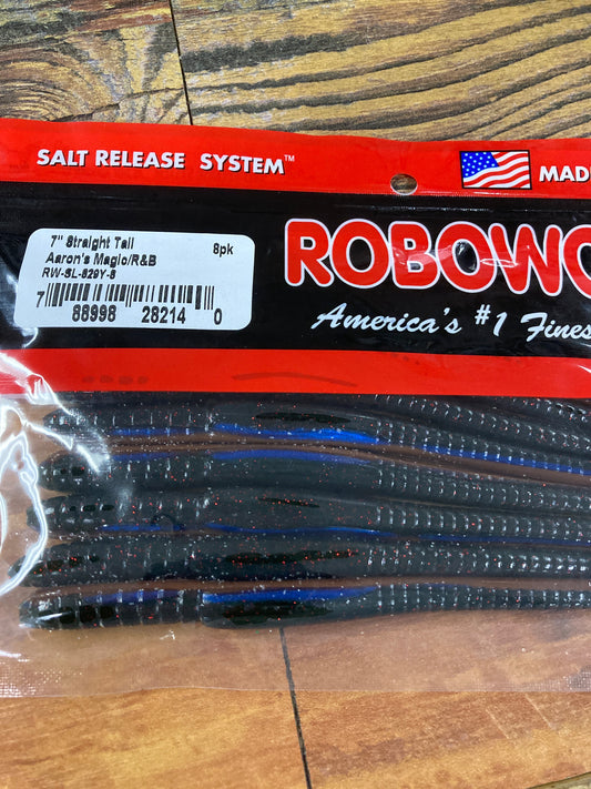 Roboworm Straight Tail Worm 7” Aaron"s Magic/R&B