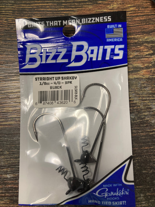 Bizz Baits Straight Up Shakey Head 1/8 oz. 4/0 Black