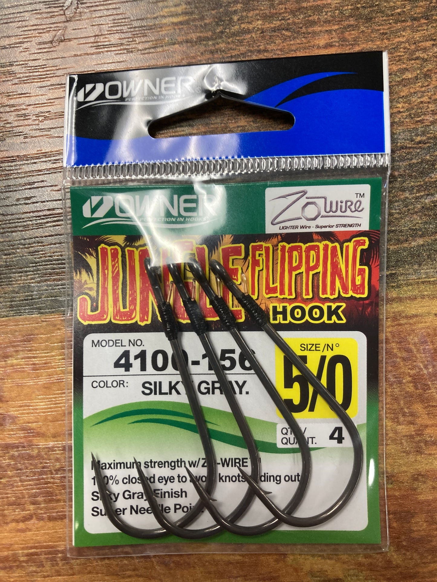 Owner Jungle Flipping Hook 5/0 Silky Gray