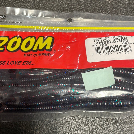 Zoom Trick Worm - Junebug/Red
