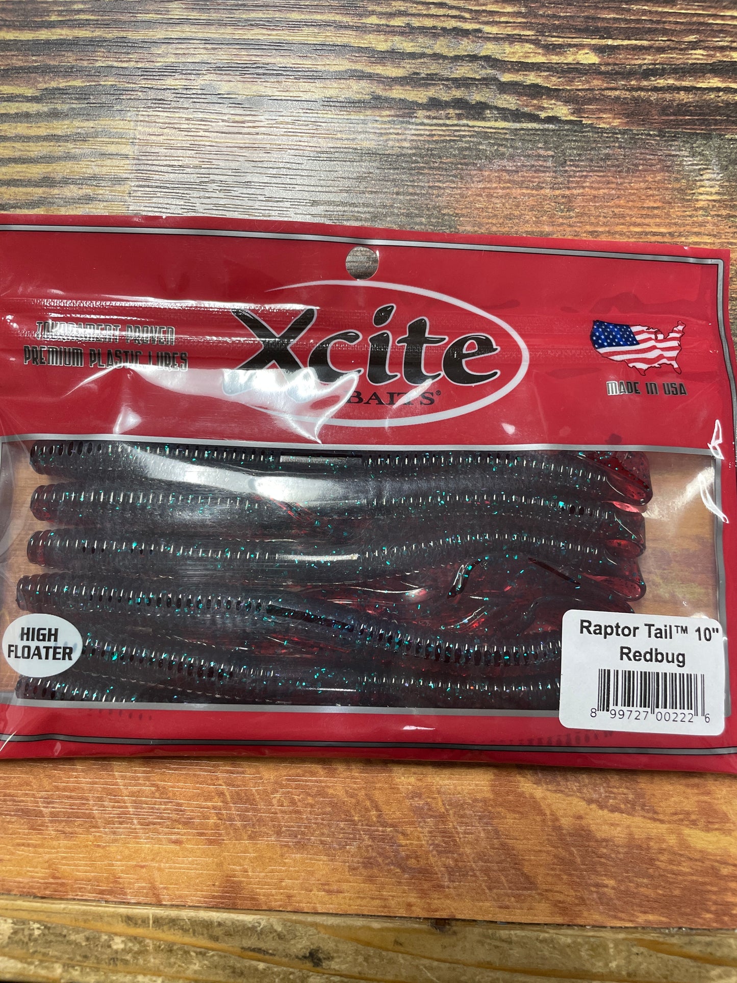 XCITE 10” RAPTOR TAIL WORM REDBUG