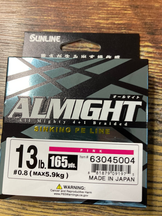 Sunline Almight Braid 13 lb. 165 yd Pink