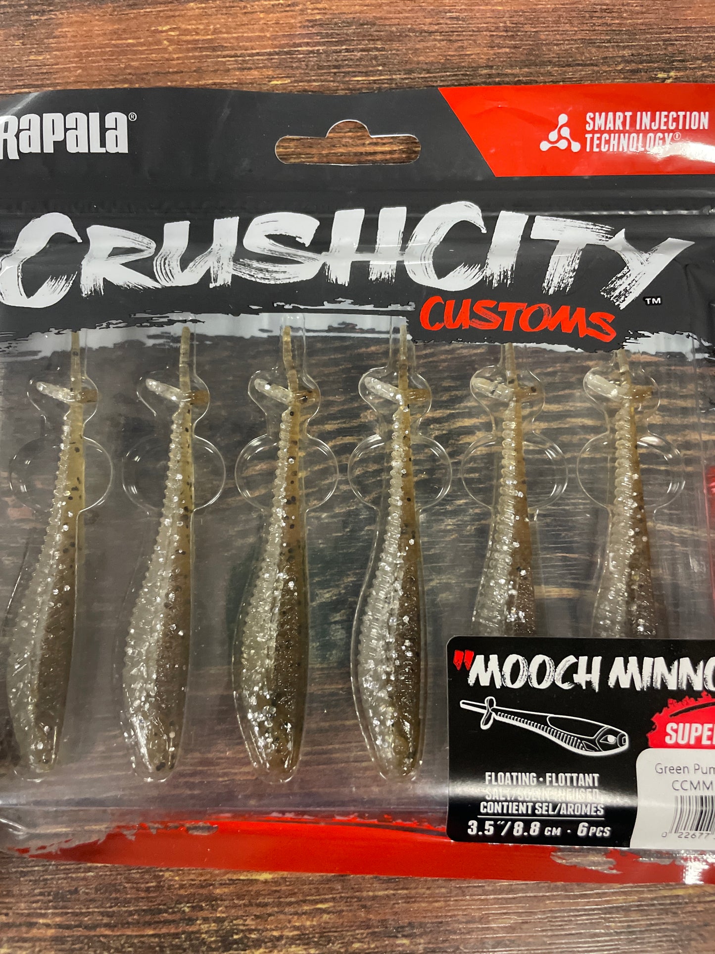Rapala Crush City Mooch Minnow 3-1/2" Green Pumpkin Disco