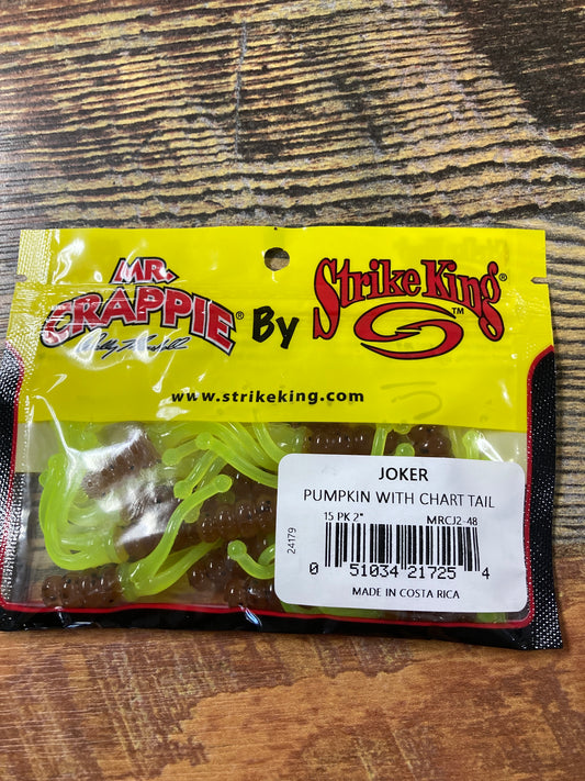 Mr Crappie Joker 2" Pumpkin Seed - Chart Tail