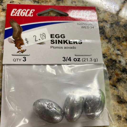 Eagle Claw Egg Sinkers 3/4 oz