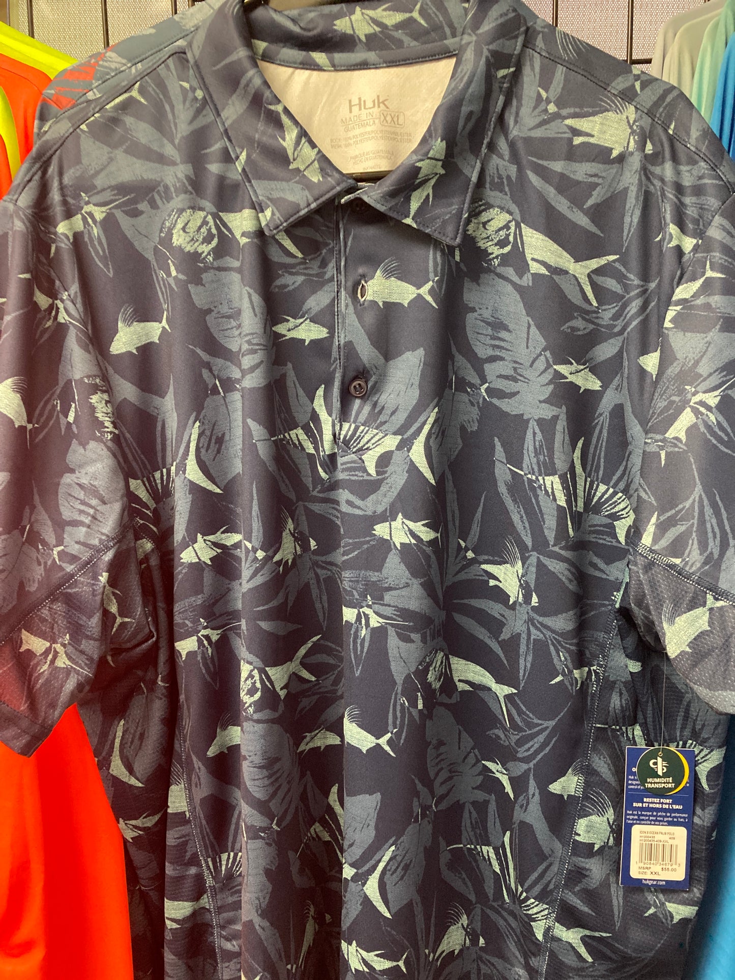 HUK Icon X Ocean Palm Polo 2XL