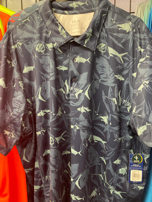 HUK Icon X Ocean Palm Polo 2XL
