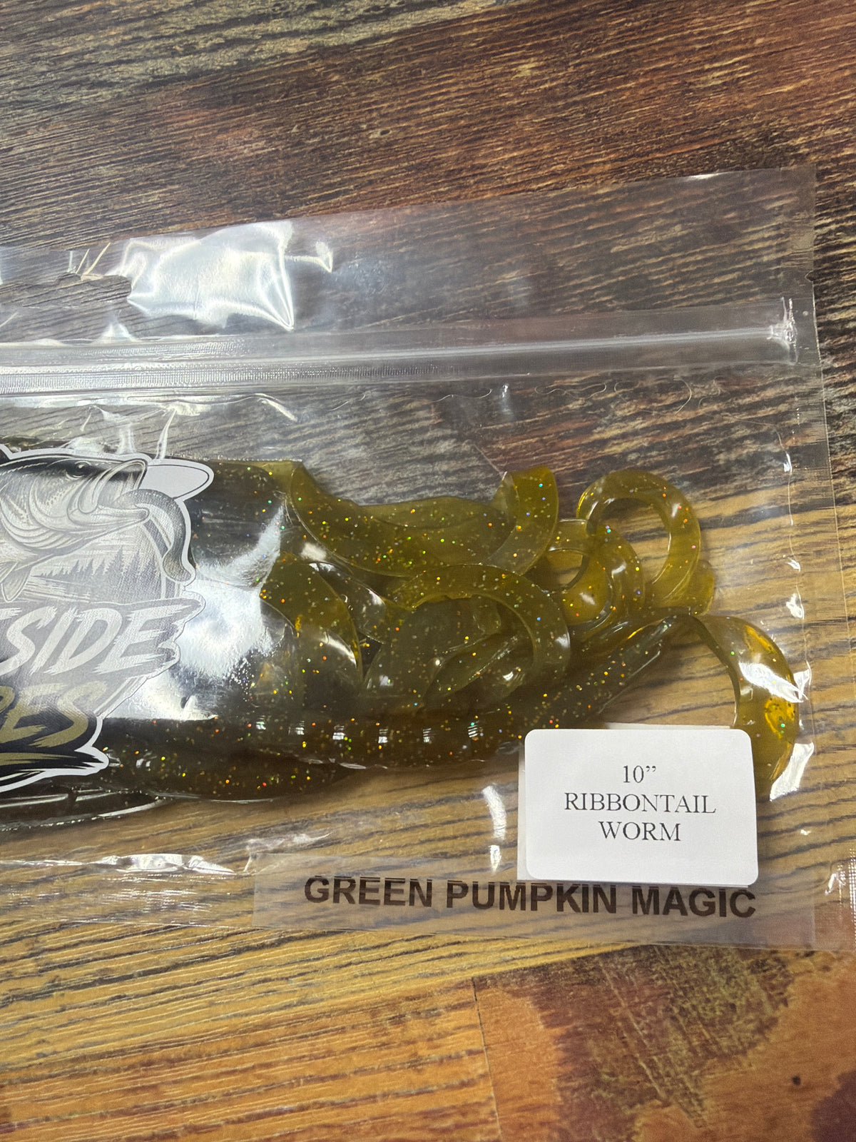 Lakeside Lures 10” Ribbon Tail Green Pumpkin Magic
