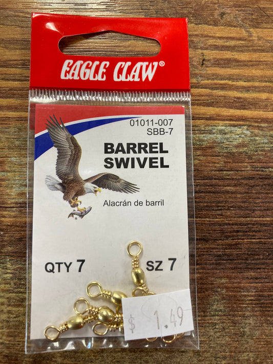 Eagle Claw Barrel Swivel - Sz 7 - Brass