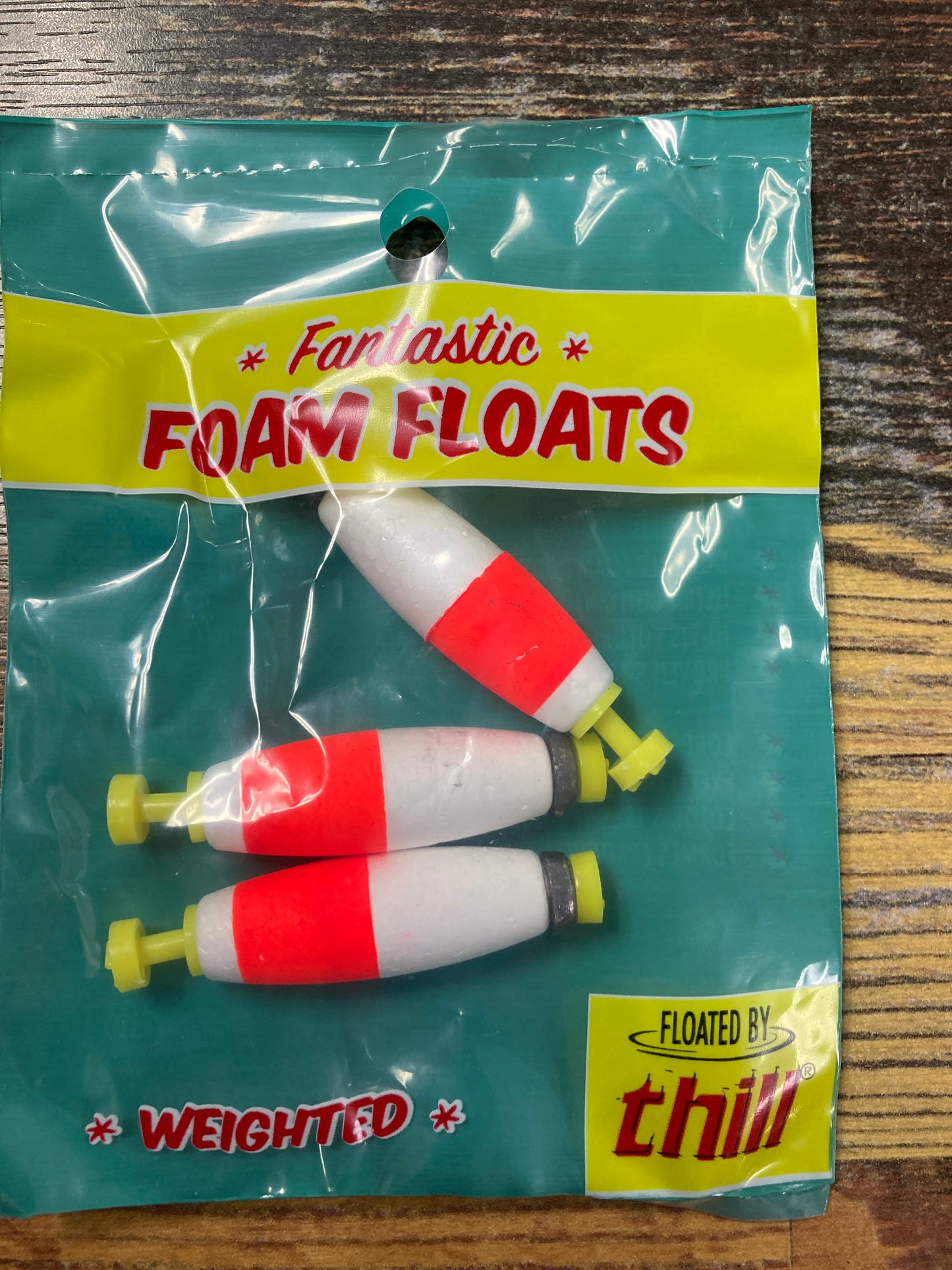 Thill 1.5” Foam Floats Weighted Snap On -Red/White