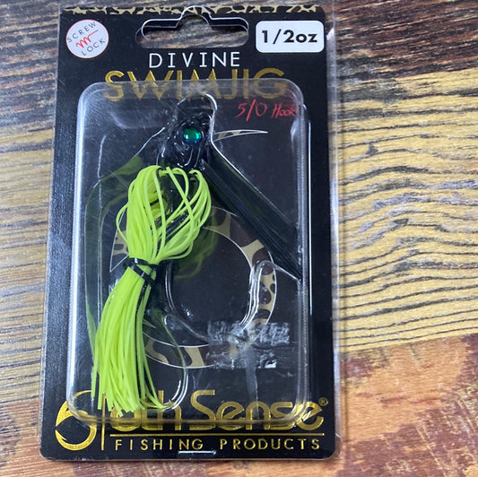 6th sense Divine Swim jig 1/2 oz 5/0 hook Chart black back