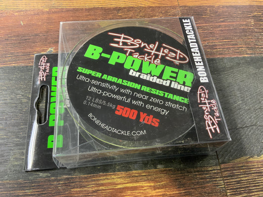 Bonehead B Power Braided 12lb. 500 yd - Yellow