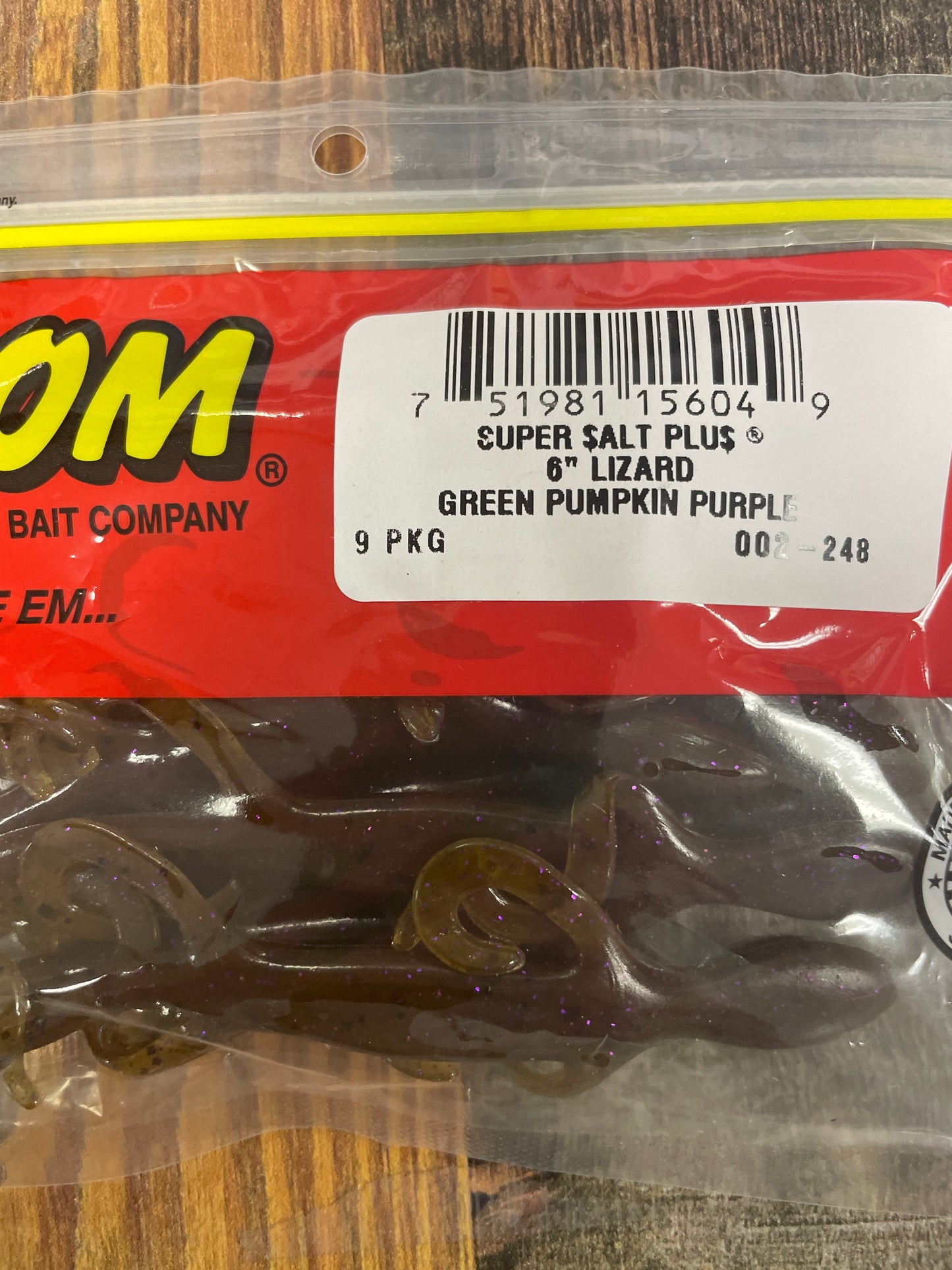 Zoom Lizard 6" Green Pumpkin Purple
