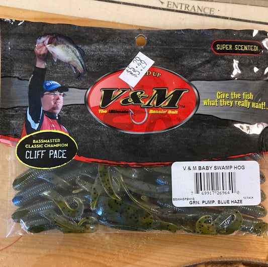 V&M Baby Swamp Hog - Green Pumpkin-Blue Haze