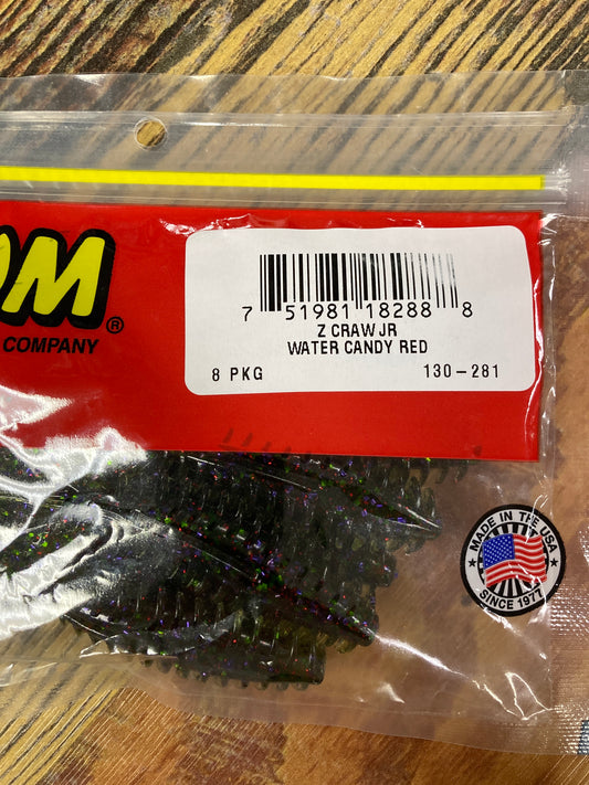 Zoom Z Craw Jr 3.5" Watermelon Candy Red