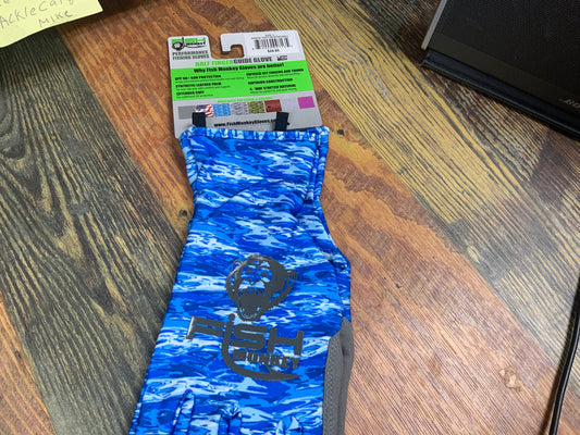 Blue Monkey Half Finger Glove - Lg - Blue Water