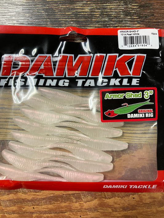 Damiki Armor Shad 3” Pearl White