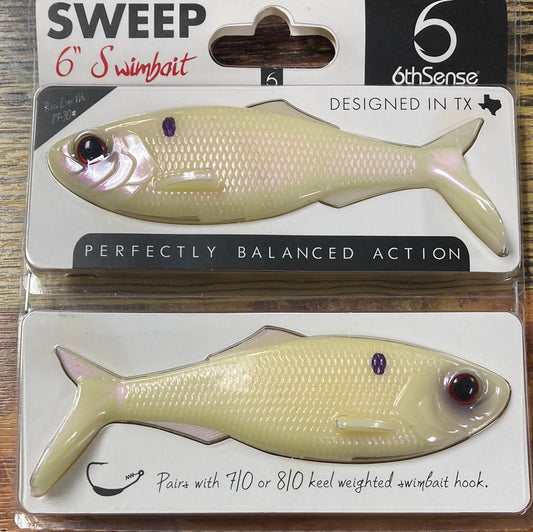 6th Sense Sweep Swimbait 6" Bone Pearl