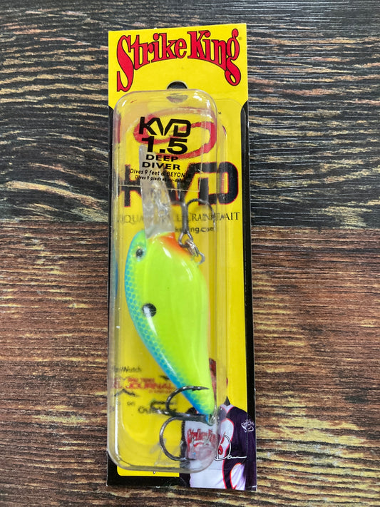 Strike King KVD 1.5 Power Blue Back Chartreuse