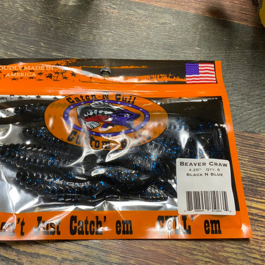 Catch-N-Cull Beaver Craw 4.25” Black N Blue