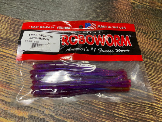 Roboworm Straight Tail 4.5” Martens Madness