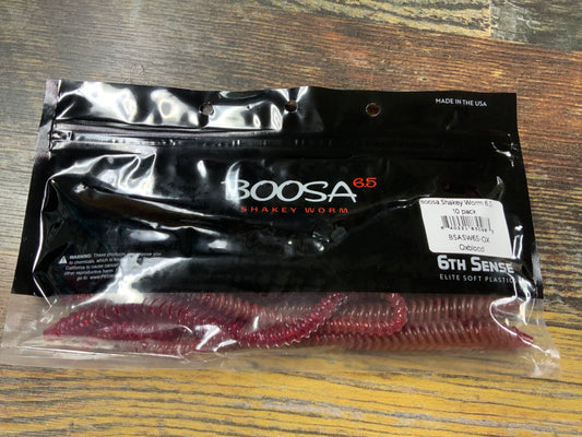6th Sense Boosa Shakey Worm 6.5" Oxblood