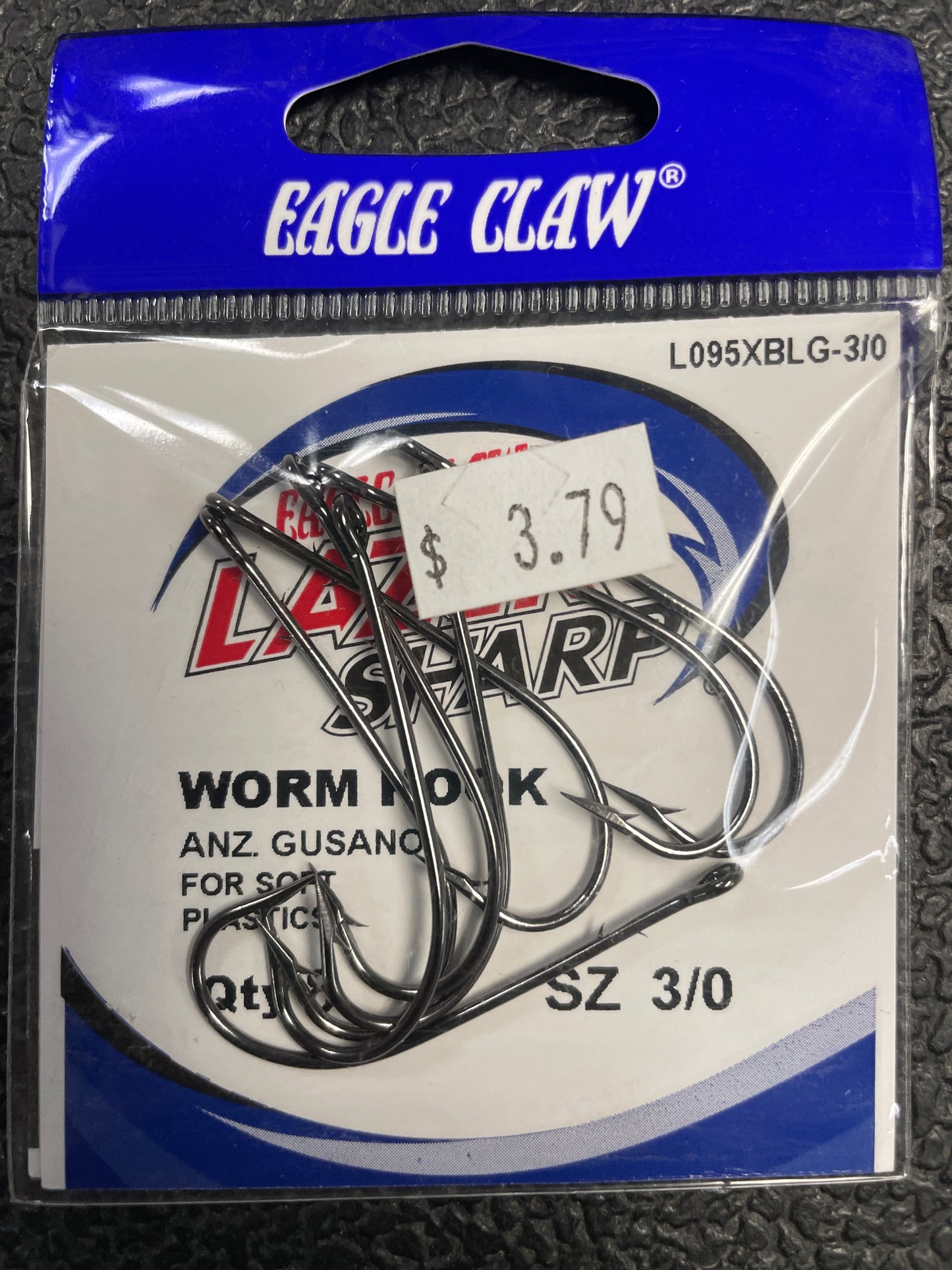 Eagle Claw Lazer Sharp Worm Hook 3/0