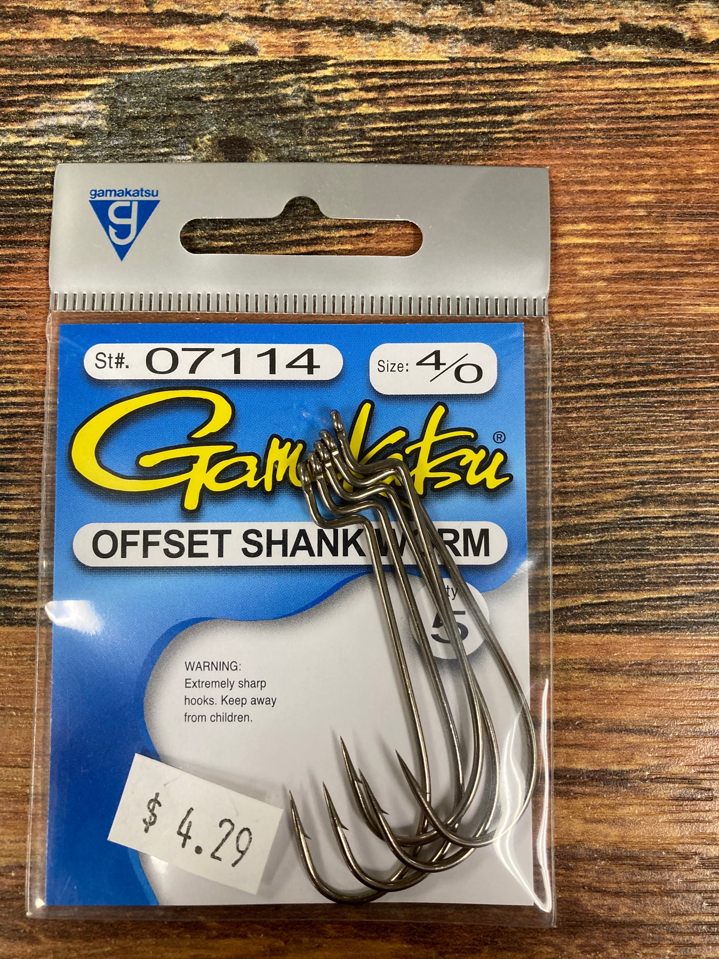 Gamakatsu Offset Shank Worm 4/0
