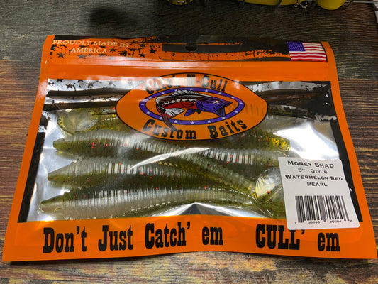 Catch-N-Cull Money Shad 5" Watermelon Red/Pearl
