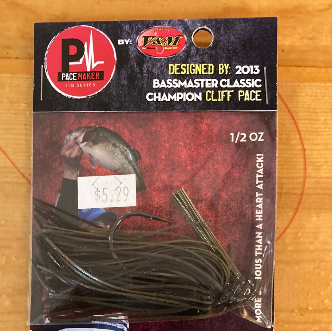 V&M Adrenaline Flippin Jig 1/2 oz. Green Pumpkin Craw