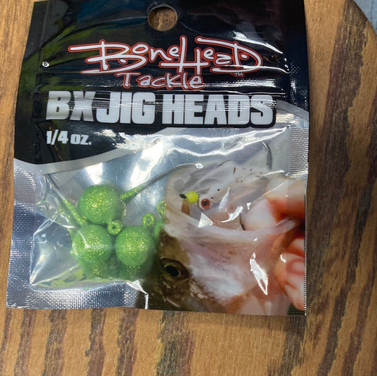 Bonehead BX jig heads 1/4 oz Lime Disco